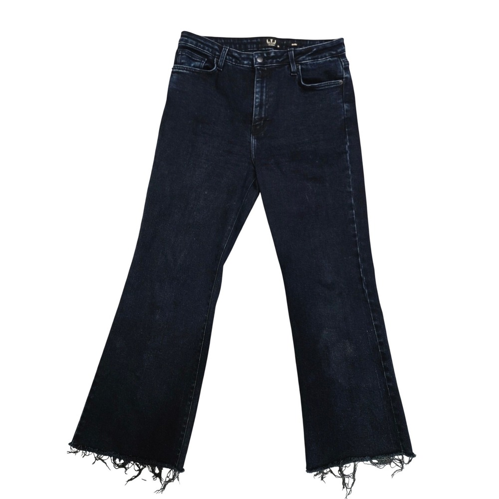 L.T.J Letter to Juliet Sicily Dark Wash Raw Hem Flare Jeans Size 31